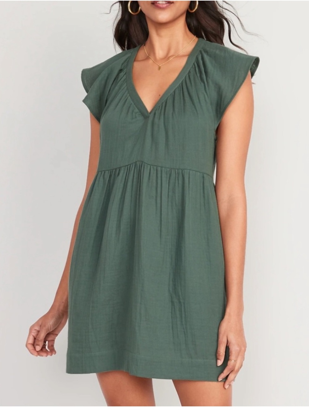 NWOT Old navy flutter sleeve v neck swing dress xs